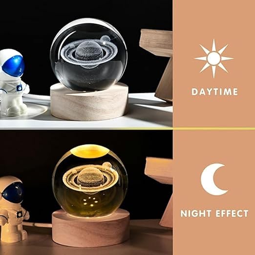 3D Saturn Crystal Globe Lamp