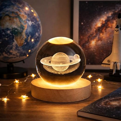 3D Saturn Crystal Globe Lamp